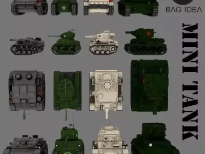 Mini Tank Low-poly 3D model