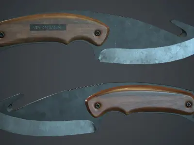 Gut Knife PBR Game Ready Low-poly 3D model