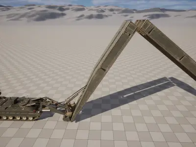 Rigged Armored Vehicle Launched Bridge 3D model