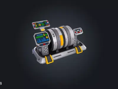 SCI-FI Generator V1 Futuristic Energy Low-poly 3D model