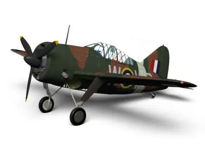 Brewster F2A Buffalo B339 3D model