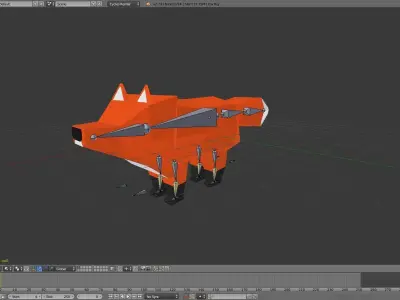 Low-Poly Fox Animation Rig Low-poly 3D model