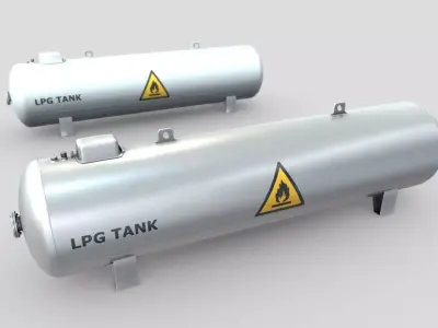 LPG Liquefied Petroleum Gas Tank Low-Poly Low-poly 3D model