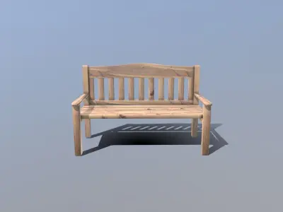Garden Bench Low-poly 3D model get