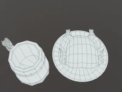 Lowpoly stylized fried chicken and beer pint mug asset Low-poly 3D model