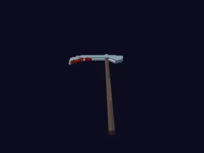 Voxel Scythe 1 - 3D Lowpoly Weapons Low-poly 3D model
