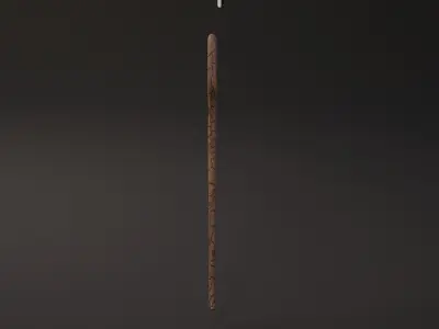 WOODEN WAND Low-poly 3D model