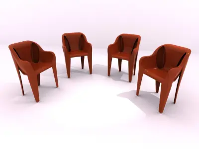 Plastic Chairs Free 3D model