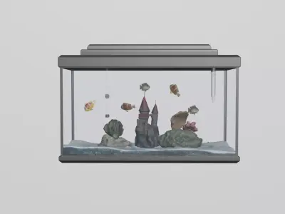 ready-made aquarium with fish 3D model