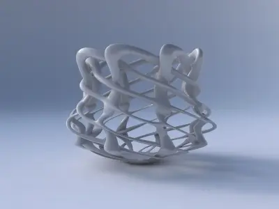 Bowl cylindrical with interlacing lattice wide middle 2 3D model