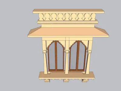 indian jodhpuri stone jharokha window 3d modal 3D model