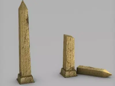 Obelisk broken obelisk Low-poly 3D model