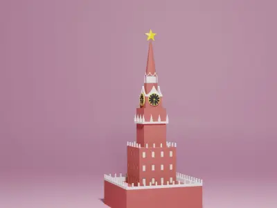 Moscow Kremlin Spasskaya Tower Low-poly 3D model