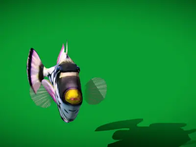 Clown Trigger Fish Low-poly 3D model