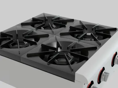 Commercial Gas Range 3D model