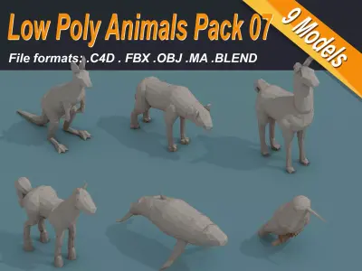 Low Poly 3d Art Animals Isometric Icon Pack 07 Low-poly 3D model