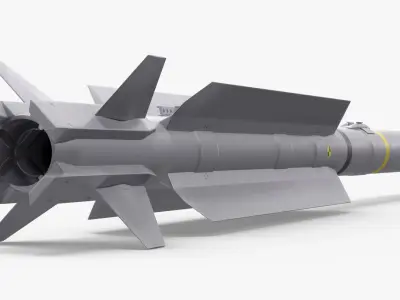 Short Range Infrared Guided Air to Air Missile Gray 3D model