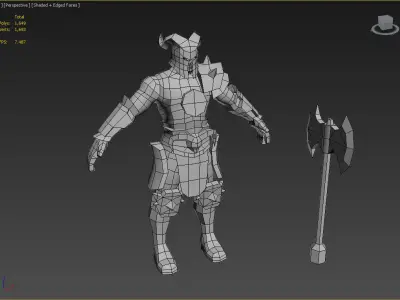 Warrior Low Poly knight Low-poly 3D model