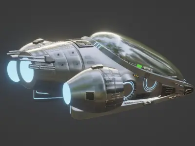 Future Exoplanet Exploration Vehicle Low-poly 3D model