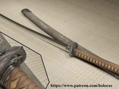 Katana Shinji Dragon Edition Low-poly 3D model