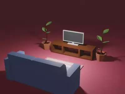 Low Poly Interior Pack  Free low-poly 3D model