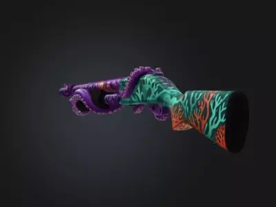 Krakens Reach Shotgun - Eldritch Tentacle Pump Action 3D Model Low-poly 3D model