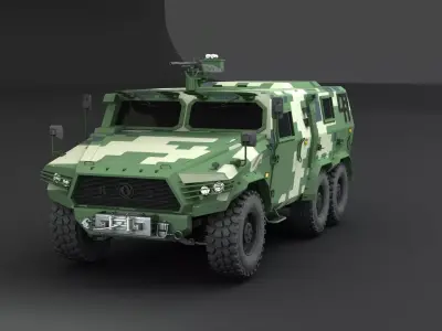 China Army Dongfeng Warrior Armored vehicle 3D model