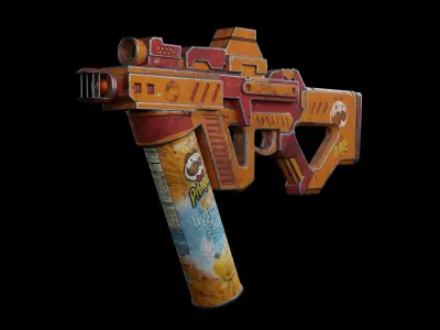 Pringles Gun Low-poly 3D model