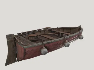 Old boat Low-poly 3D model