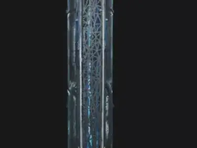 Sci-Fi Futuristic Door with Energy Core Low-poly 3D model