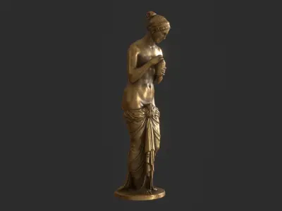 Psyche Statue - Gold Low-poly 3D model