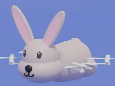 Cartoon Rabbit Animal Drone 3D model