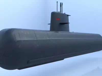 HMS Gotland submarine 8K 3D model