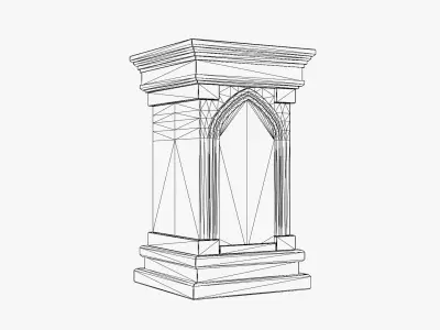 Ancient Stone Shrine Low-poly 3D model