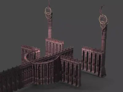 Art deco illusionist grand stairs 2 3D model
