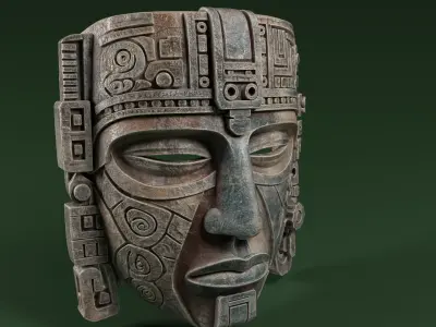 Maya Ceremonial Masks Pack C Low-poly 3D model