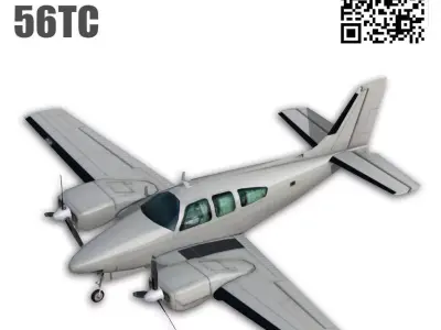 Beechcraft 56TC Baron Low-poly 3D model