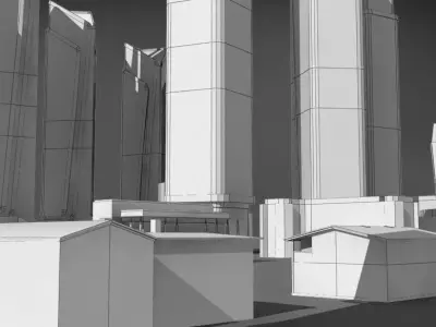 120 lowpoly buildings Low-poly 3D model