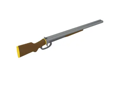 Low Poly Western Shotgun Free low-poly 3D model
