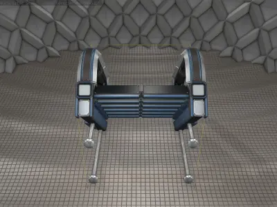 Sci-Fi Stairs - 9 - Blue Version  Low-poly 3D model