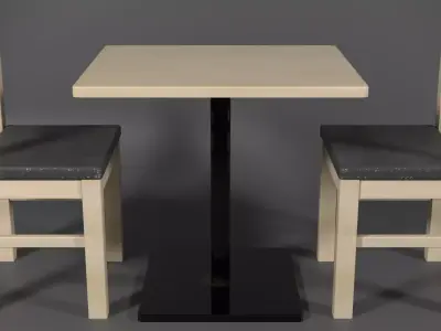 Table and Chair Set Low-poly 3D model purchase