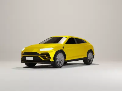 Low Poly Sports SUV Low-poly 3D model