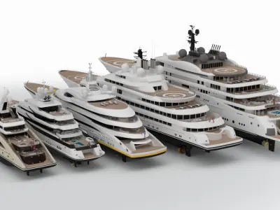 Collection Yacht Bay Three 3D model