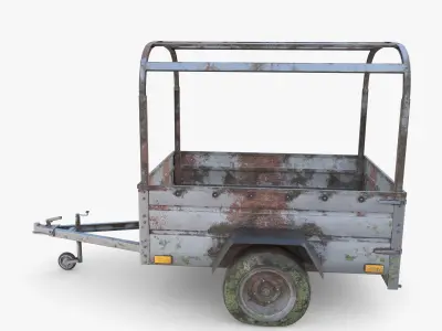 Cargo Trailer v2 weathered Low-poly 3D model