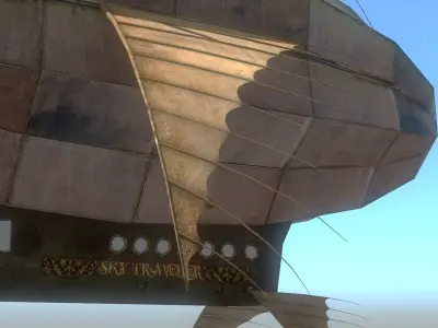 Fantasy Airship Low-poly 3D model