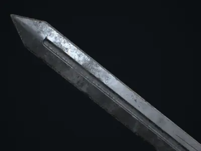 Medieval Weapon Short Sword -PBR- Game Ready Low-poly 3D model