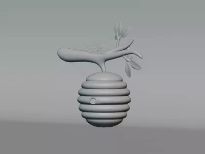 Beehive Low-poly 3D model