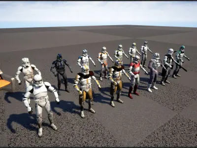 Clone Trooper Phase II Legion pack Low-poly 3D model