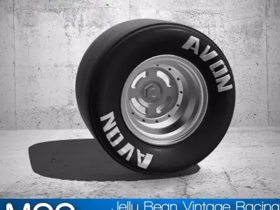 15inch Vintage Racing Wheels Jelly Bean x3 offsets with Tires 3D print model