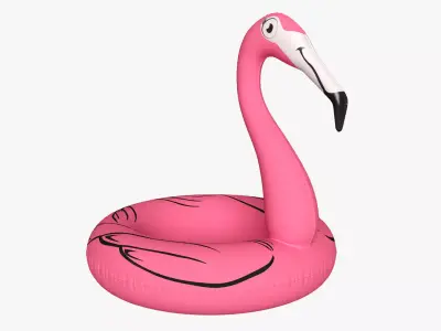 Pool float pink flamingo 3D model